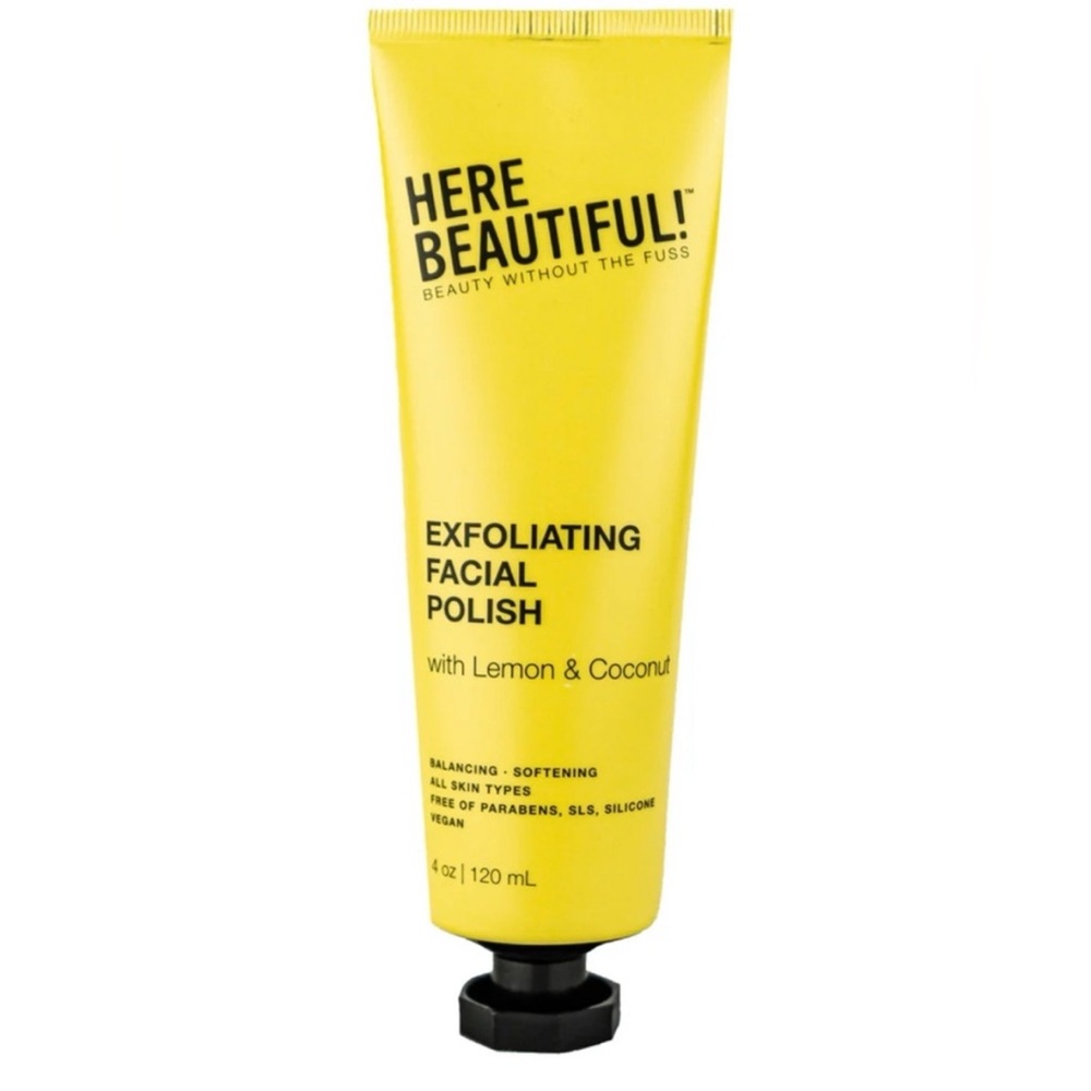 Here Beautiful Exfoliating Facial Polish with Lemon & Coconut. 4oz New - Picture 2 of 3